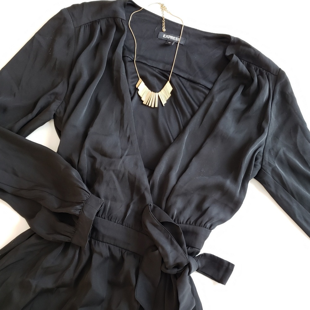 NWOT Express Wrap Tie Little Black Dress